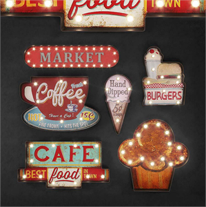 Lighted Metal sign Set 24